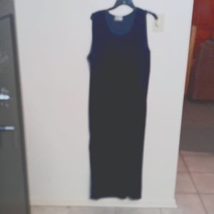 Plus size ling dark blue velour dress